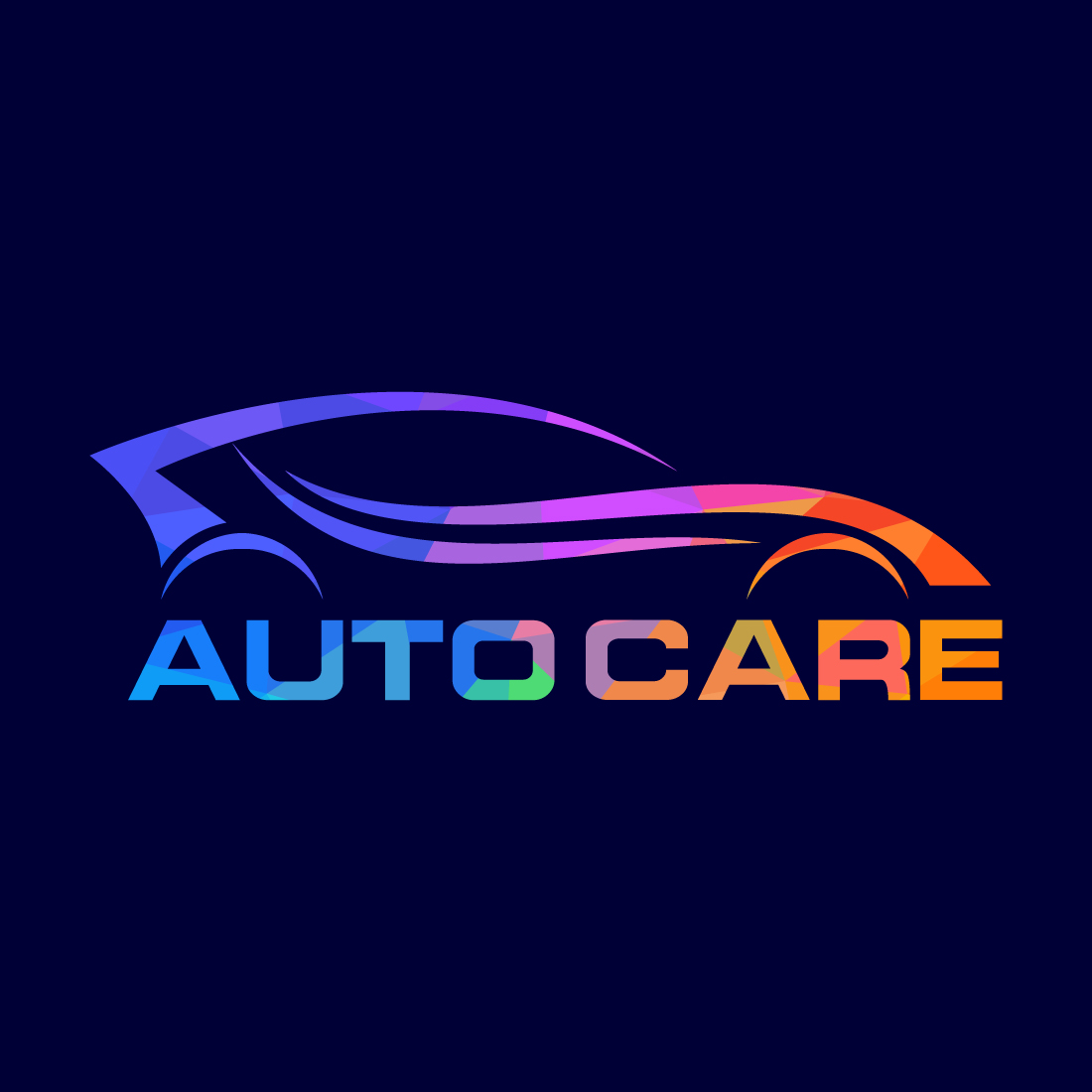 Low poly style logo sign symbol for the automotive business or company Geometric triangle shapes cover image.