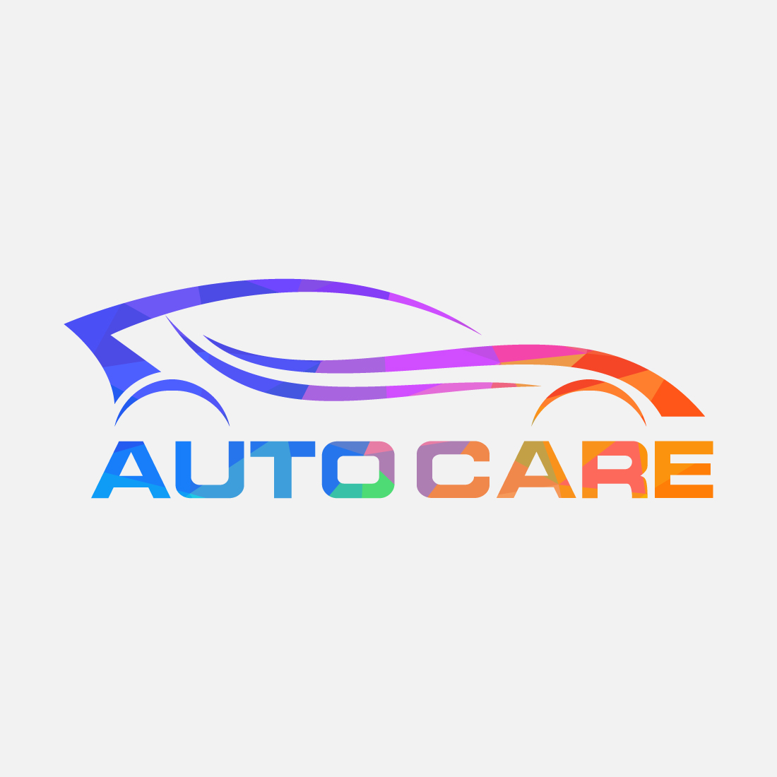 Low poly style logo sign symbol for the automotive business or company Geometric triangle shapes preview image.