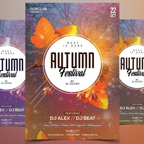 Autumn Festival - PSD Flyer Template cover image.