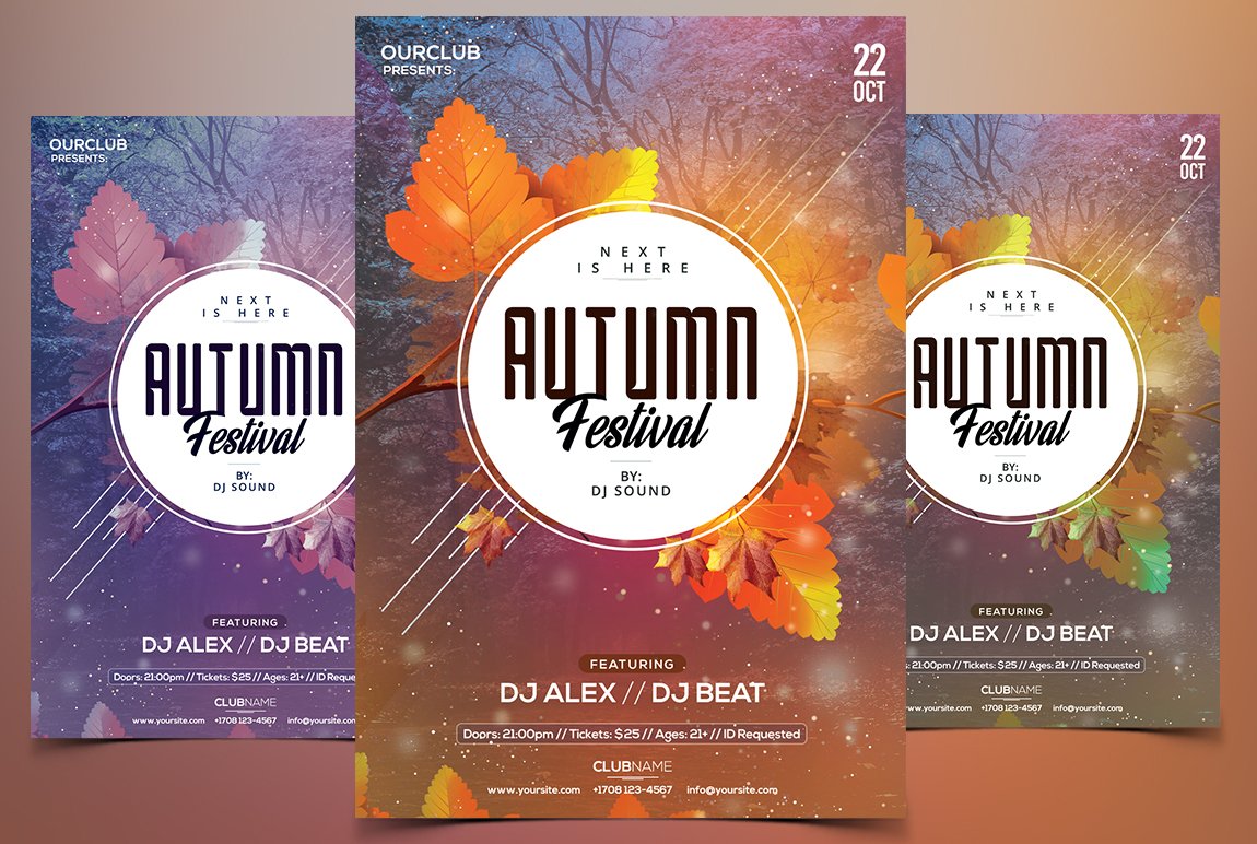 Autumn Festival - PSD Flyer Template cover image.