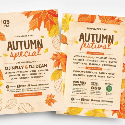 Autumn Fall Flyer Templates cover image.