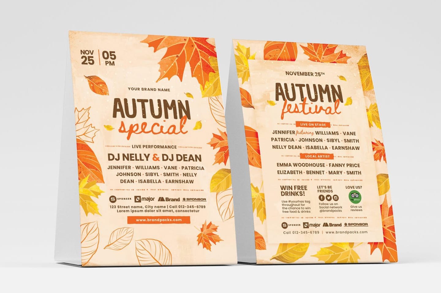 autumn table tent template front 536