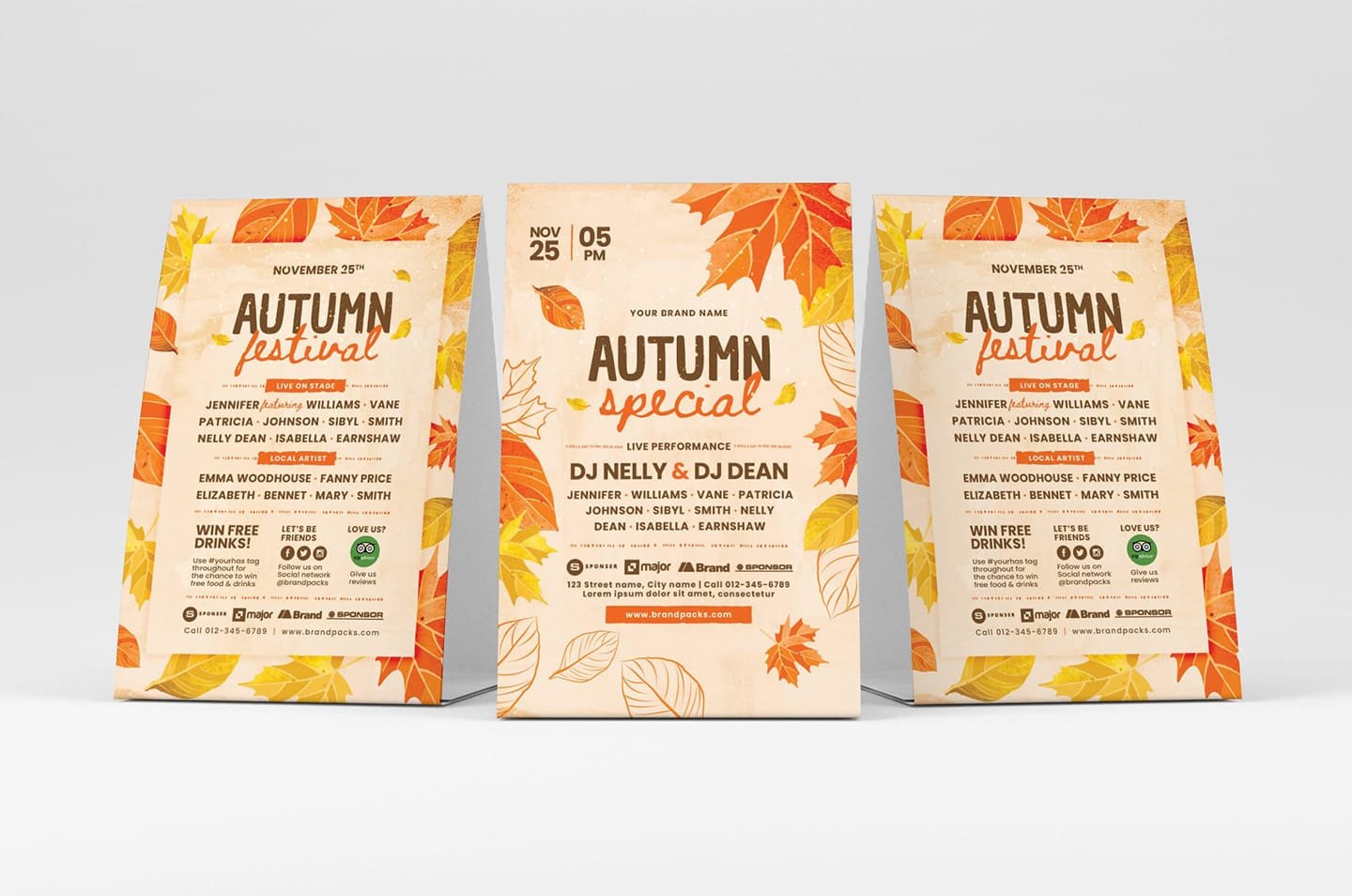 Autumn Fall Flyer Templates preview image.