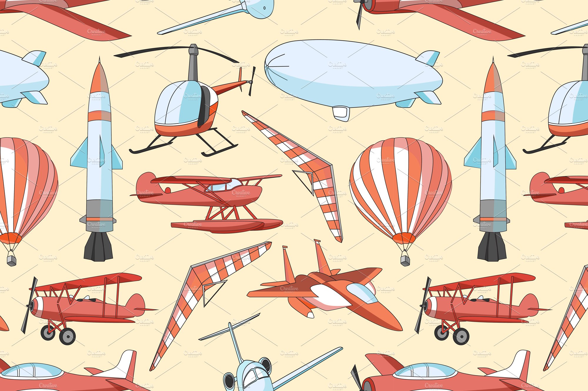 Aviation Icons Set pattern cover image.