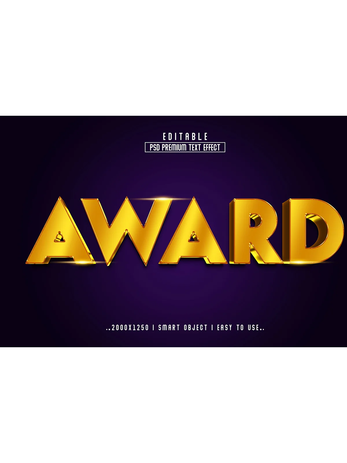 Purple and gold award banner with the word award.