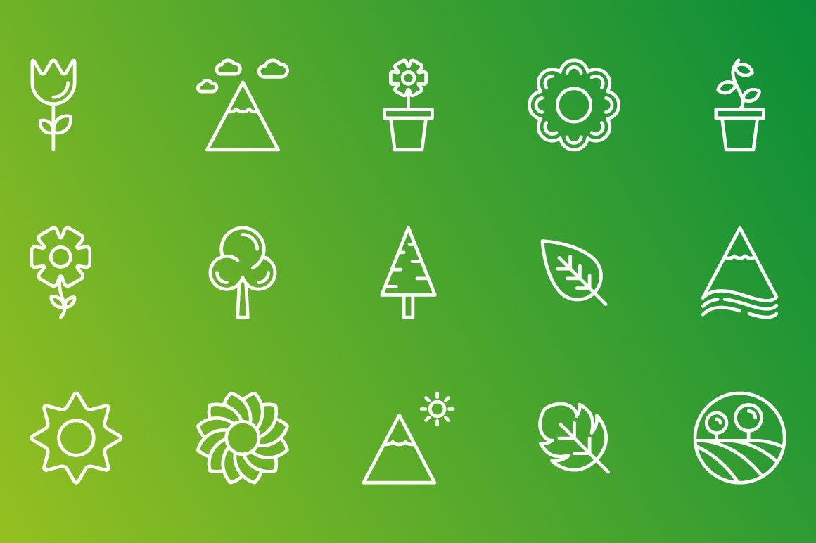 Nature and Garden Icons preview image.