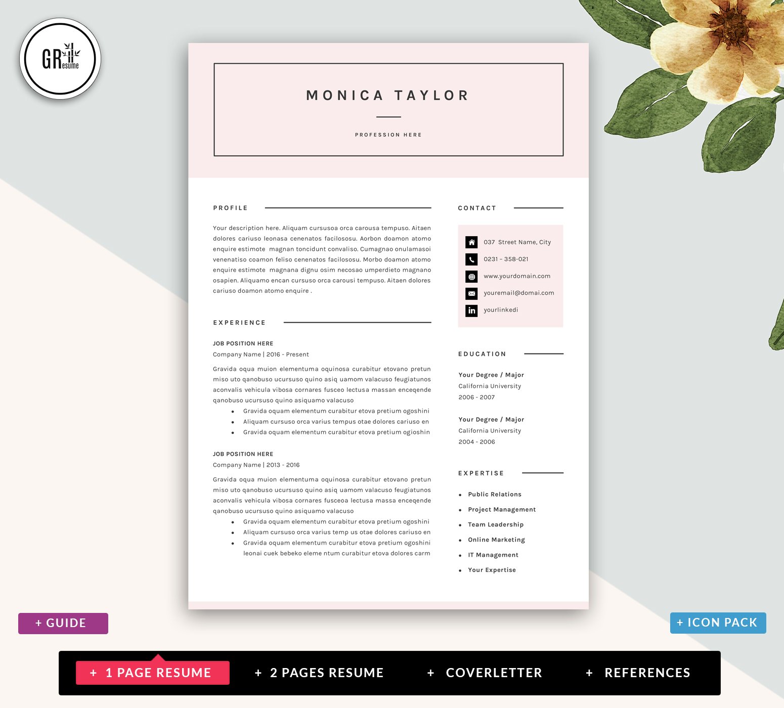 Creative CV Resume Template - 0122 preview image.