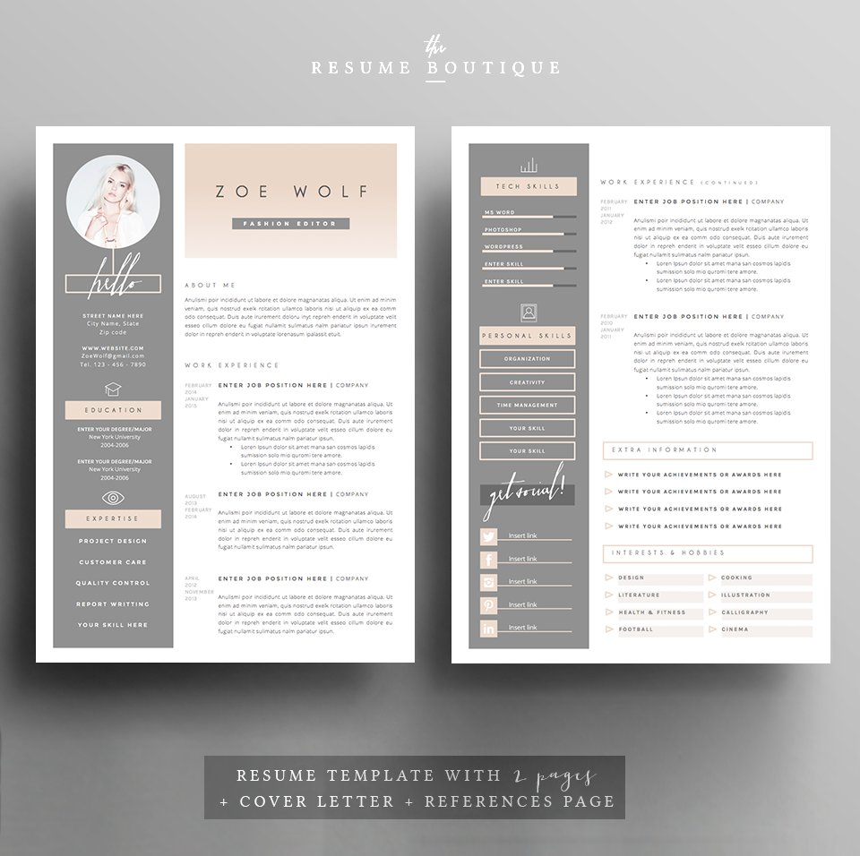 Resume Template 5pages  | Dolce Vita preview image.