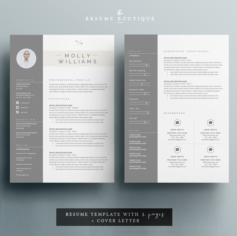 Resume Template 4 pages | Minerva preview image.