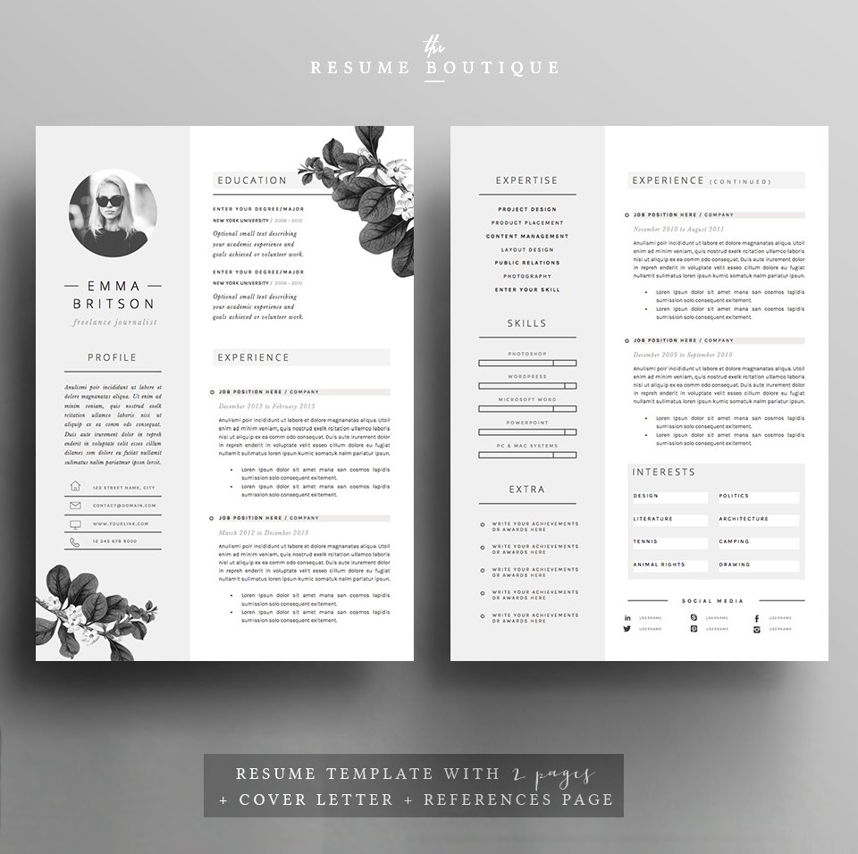 Resume Template 5 page pack | Petal preview image.