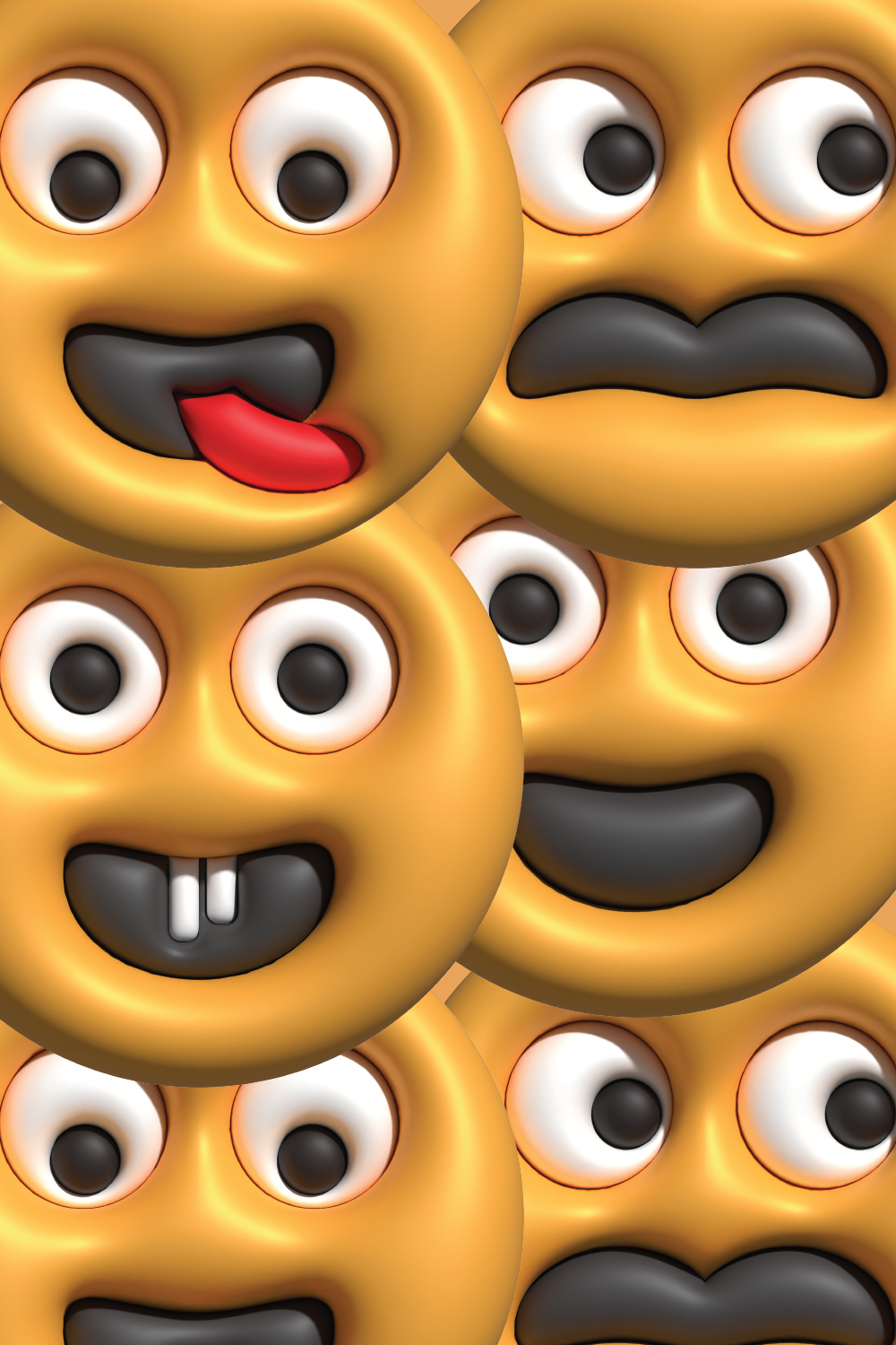Bunch of emoticions with eyes and mouths.