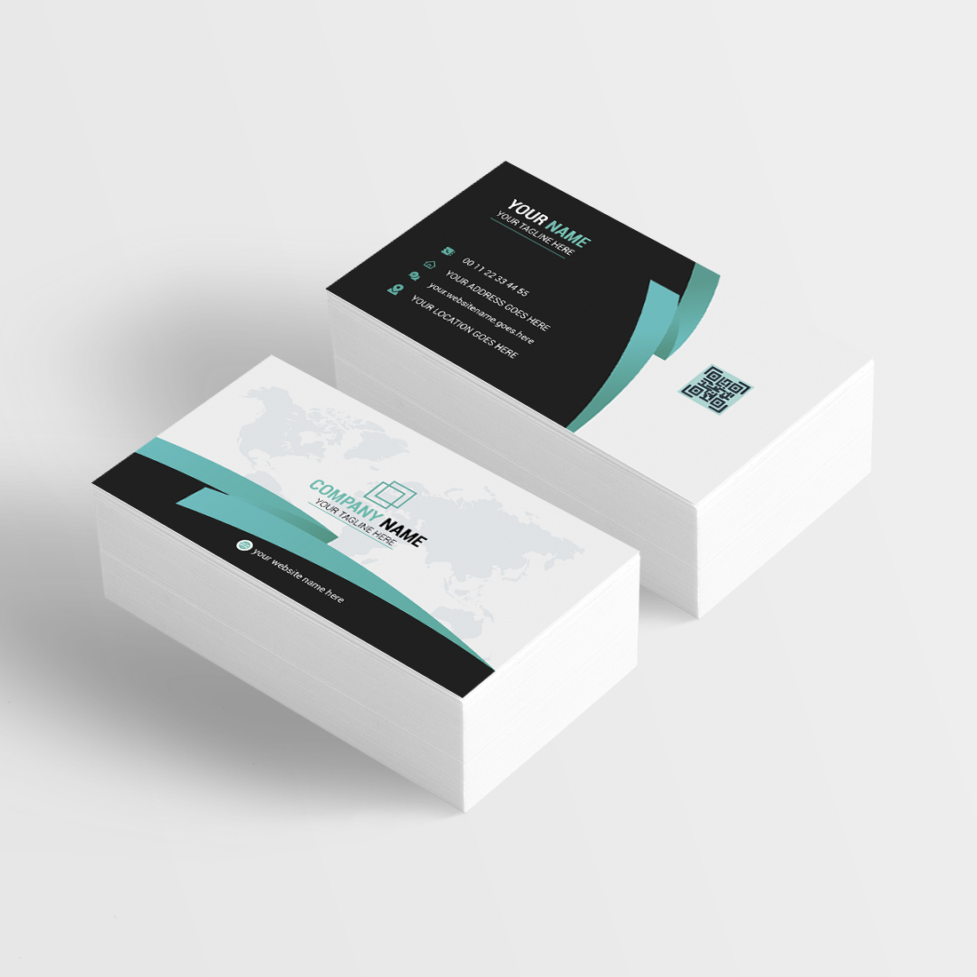 modern creative corporate business card template preview image.