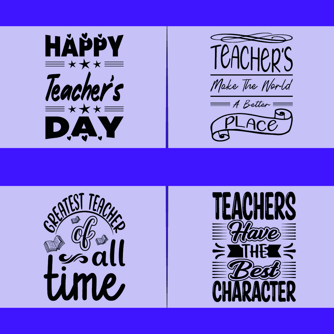 Happy Teacher's Day T-shirt Design Bundle preview image.