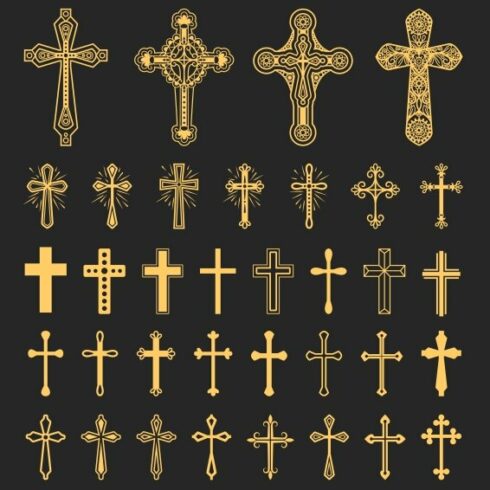 Cross icons set vector cover image.
