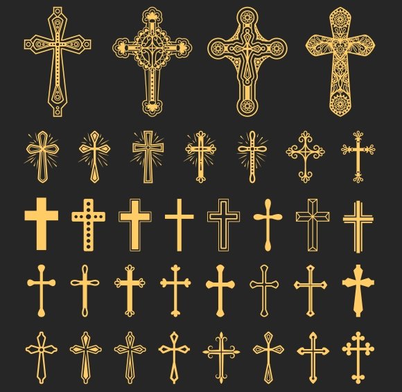 Cross icons set vector cover image.