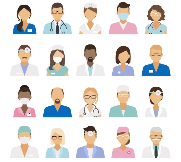 Medical staff icons cover image.