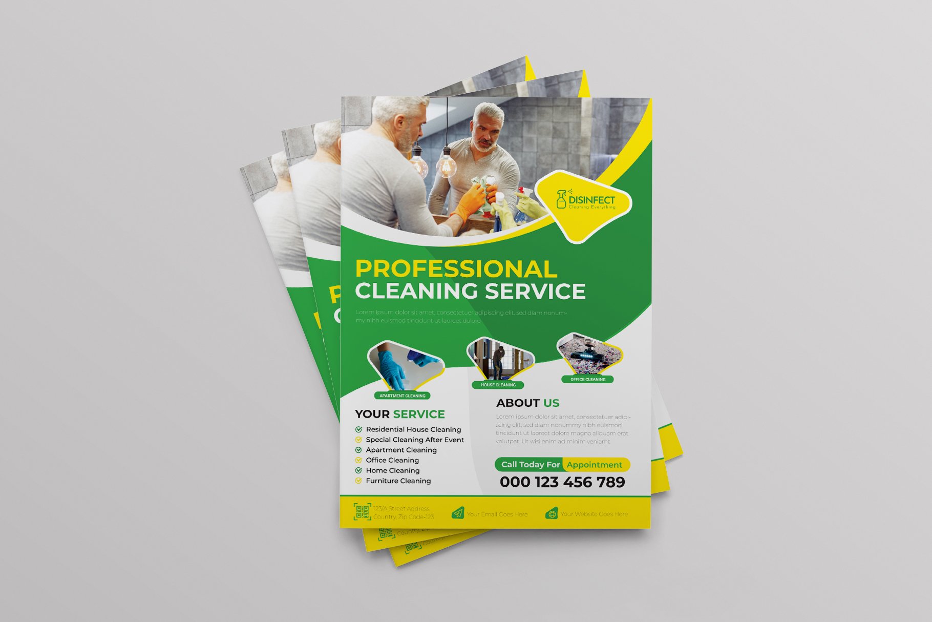 Cleaning Company Services Flyer preview image.