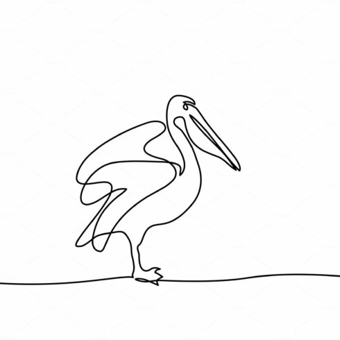 Pelican symbol one line drawing cover image.