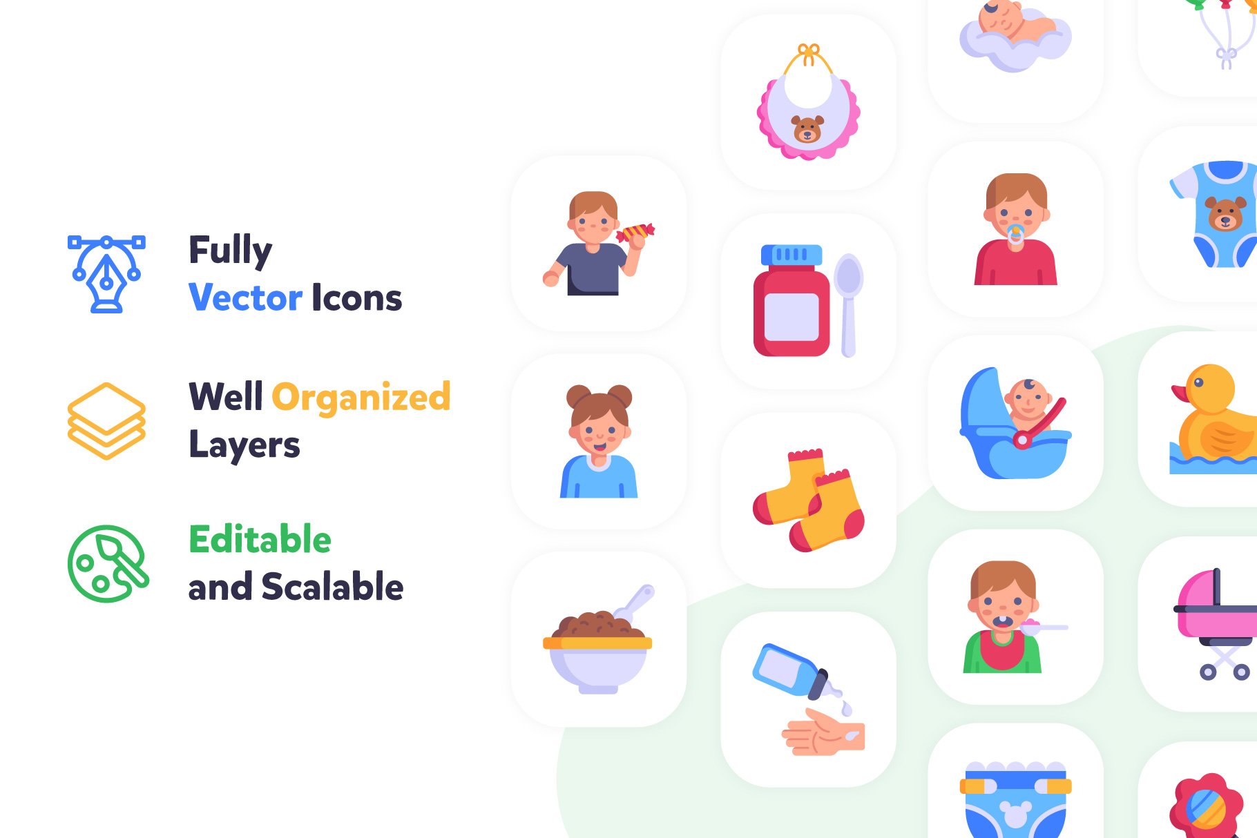 babby flat icons preview 2 687