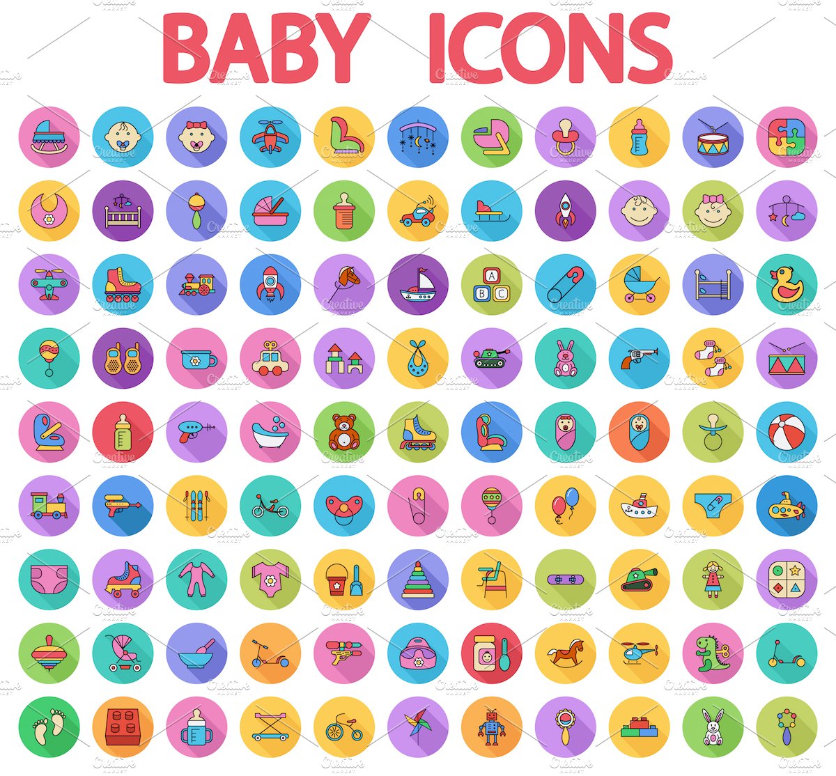 Baby icons set. cover image.