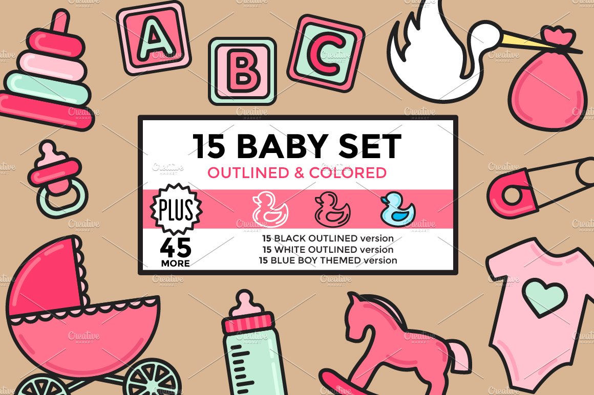 Baby Set Outlined & Colored cover image.