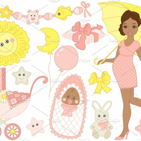 Vector Baby Shower Girl Clipart cover image.