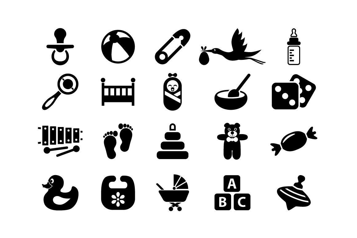 BABY - vector icons preview image.