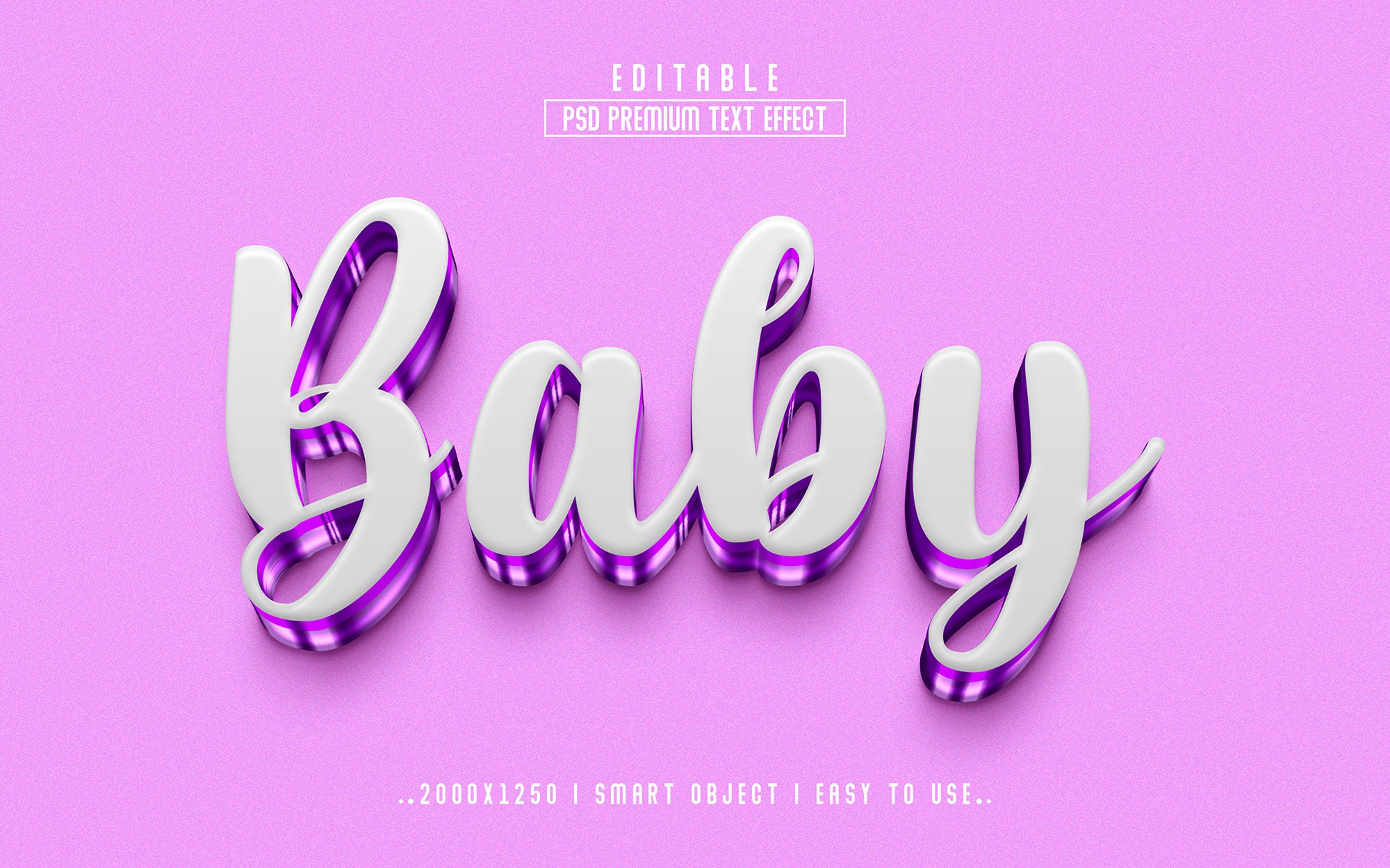 3d rendering of the word baby on a pink background.