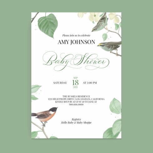 Baby Shower Invitation Template cover image.