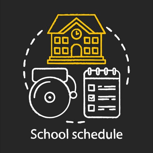 School schedule, timetable icon cover image.