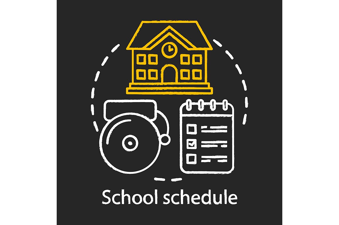 School schedule, timetable icon cover image.