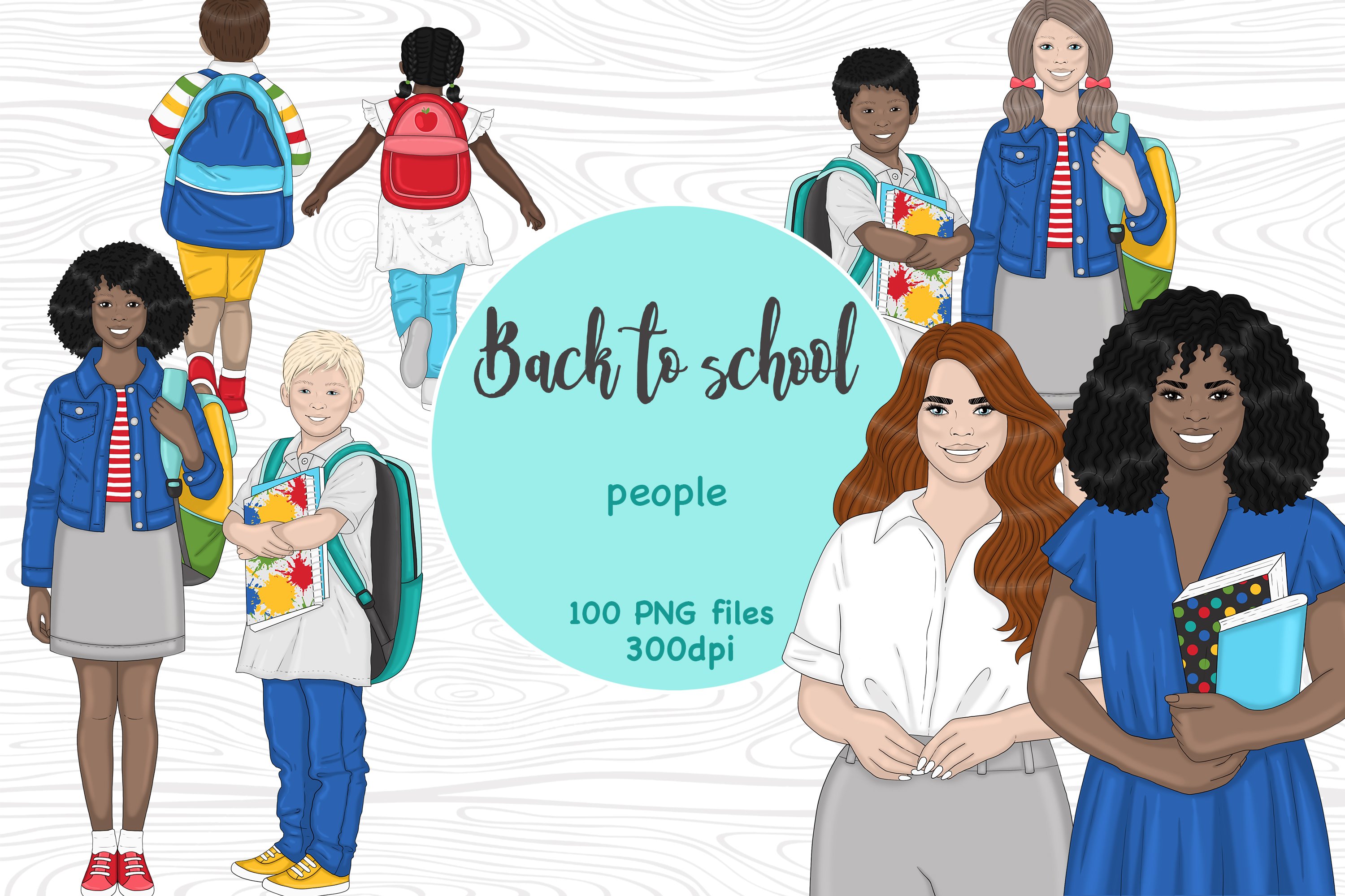Back To School People Clipart cover image.