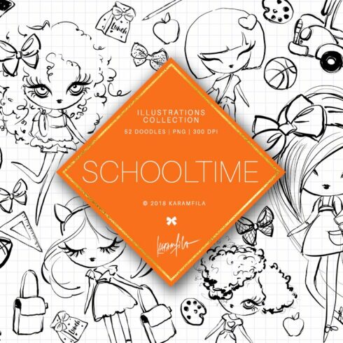 Back to School Doodles Clipart cover image.