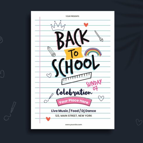 Back to School Flyer/Poster Template cover image.