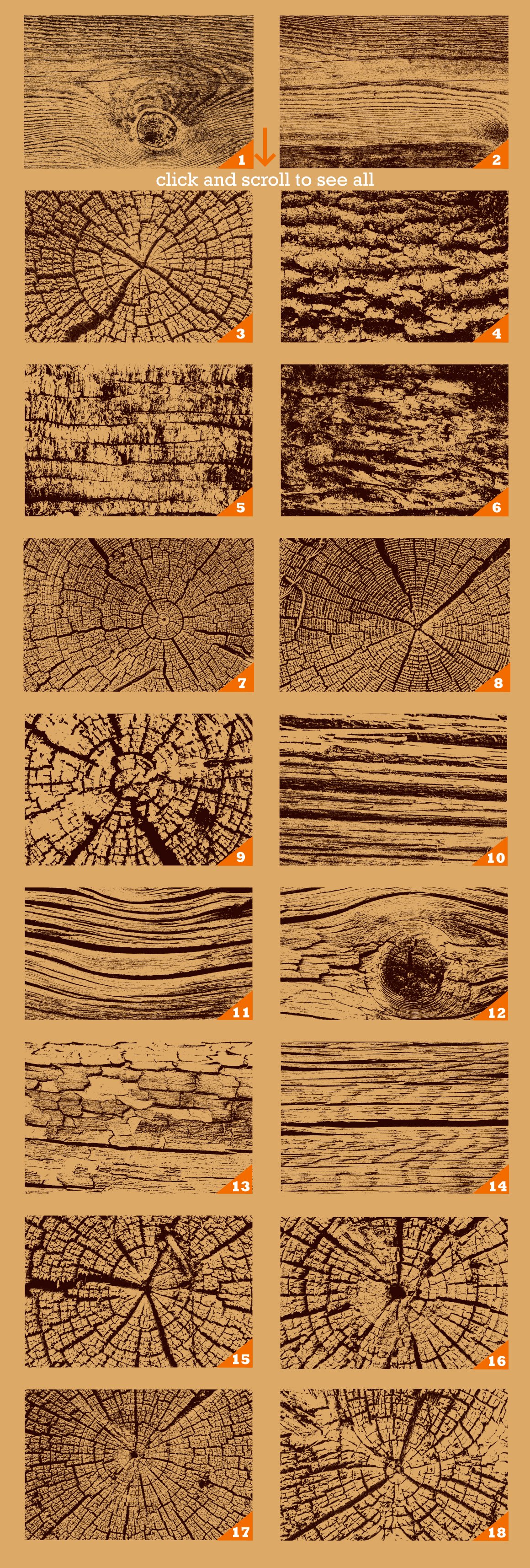 18 Real Wood Vector Textures preview image.