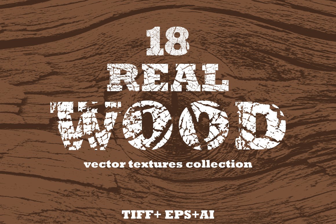 18 Real Wood Vector Textures cover image.