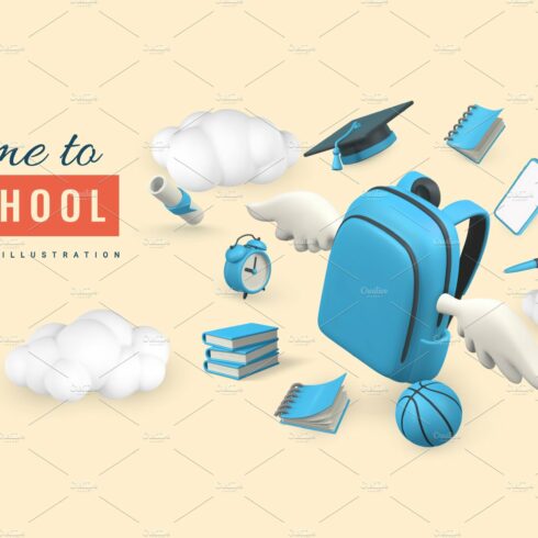 Time to school promo banner design cover image.