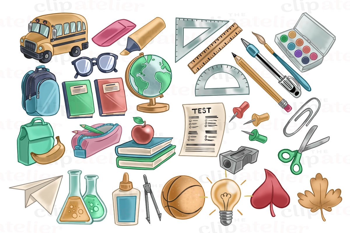 Back to School Clipart Images preview image.