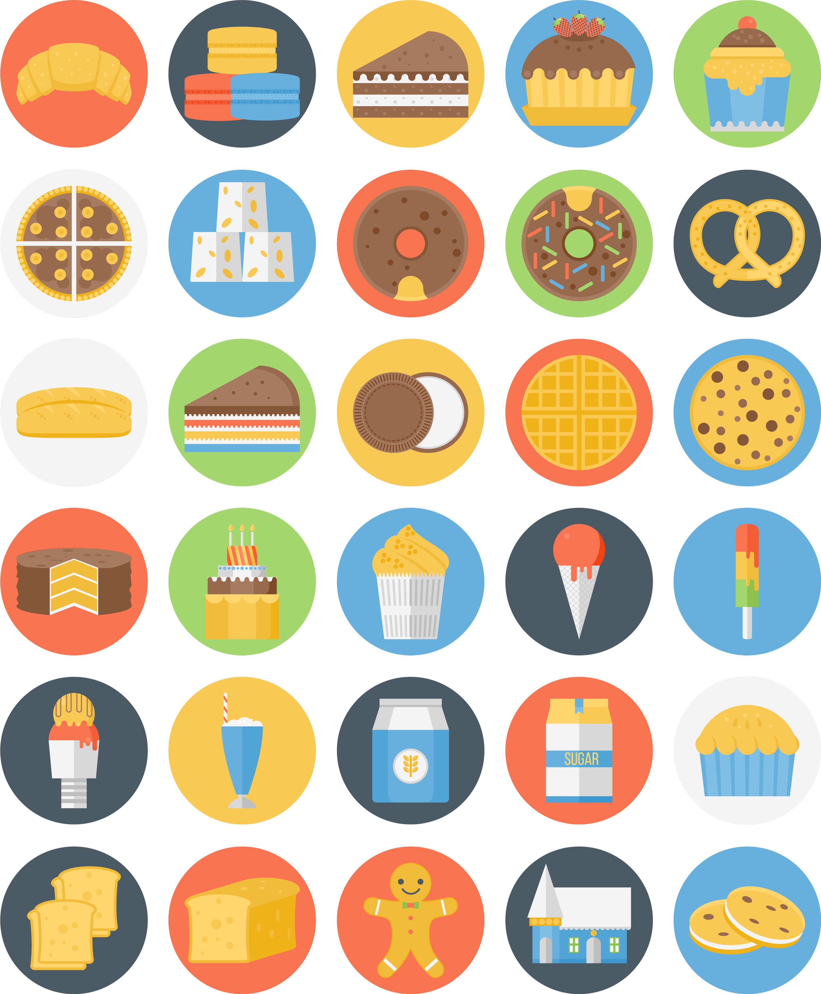 150 Funky Food Icons preview image.