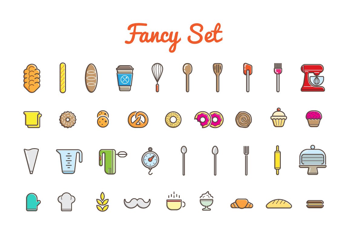 Awesome Bakery Icons and Logo Set preview image.