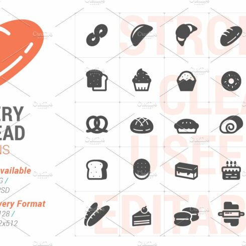 Bakery and Bread Filled Icon cover image.