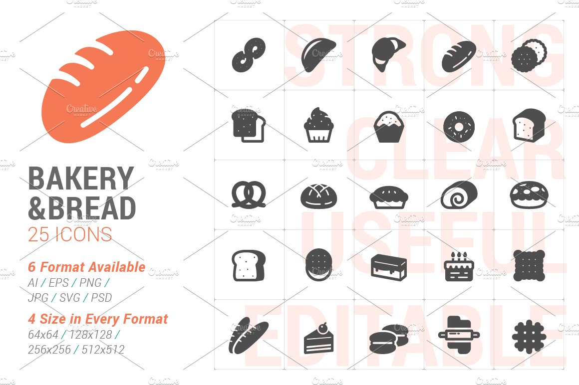Bakery and Bread Filled Icon cover image.