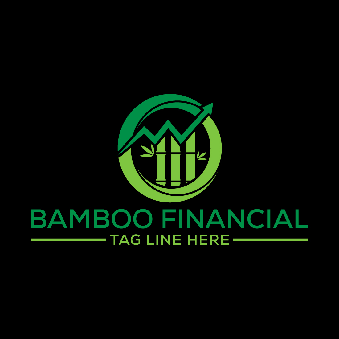 Bamboo Financial logo design, Vector design template cover image.