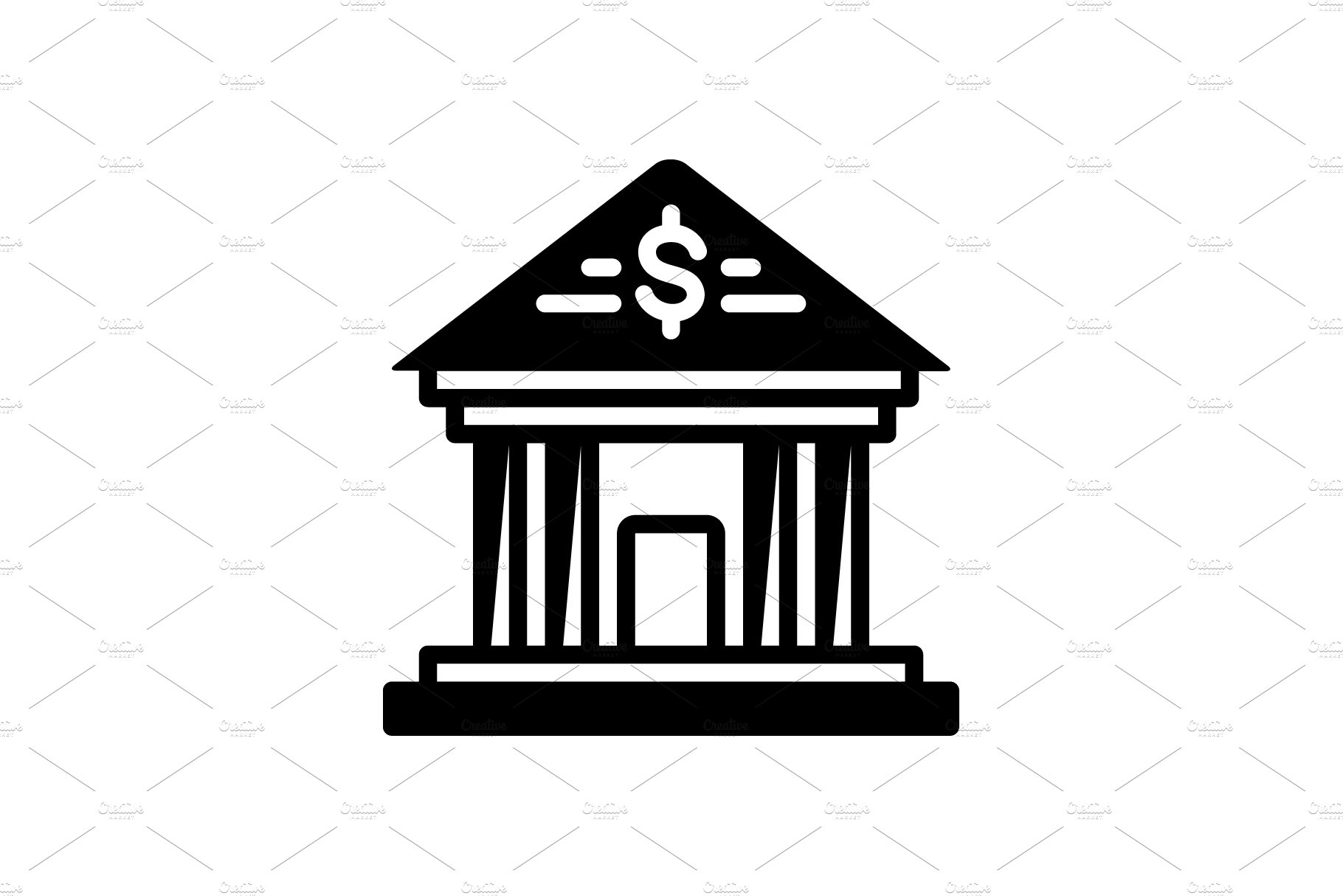 Bank building icon cover image.