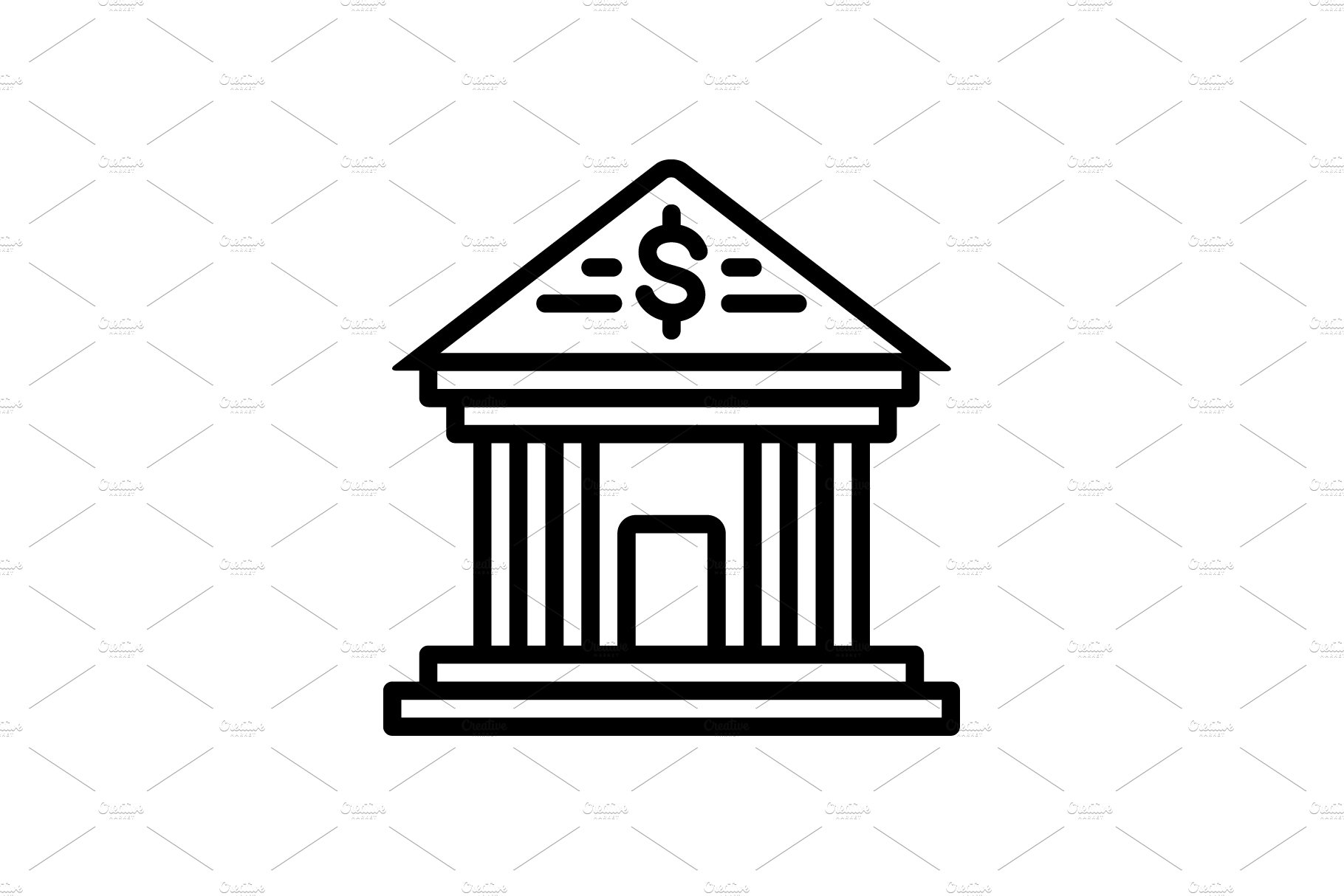 Bank building icon cover image.