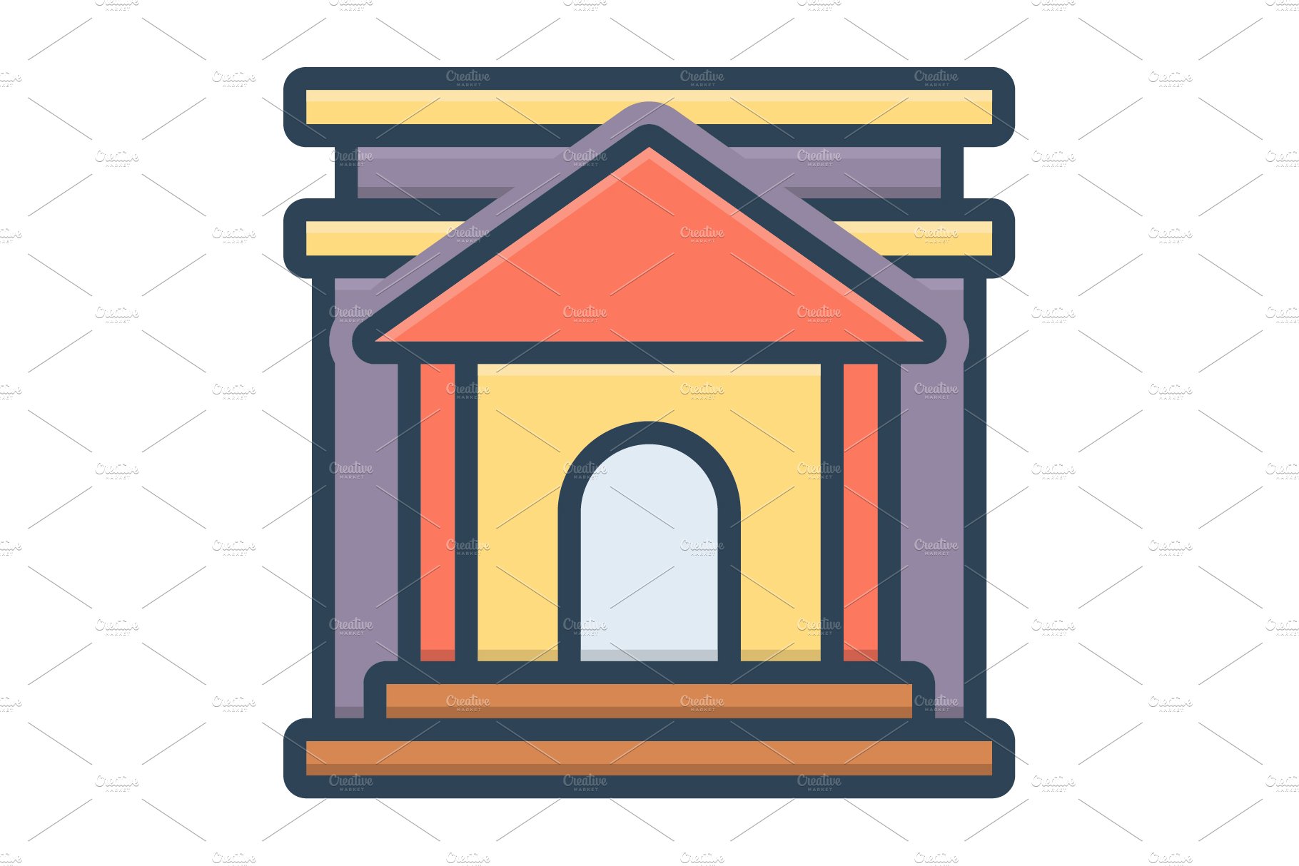 Bank building icon cover image.