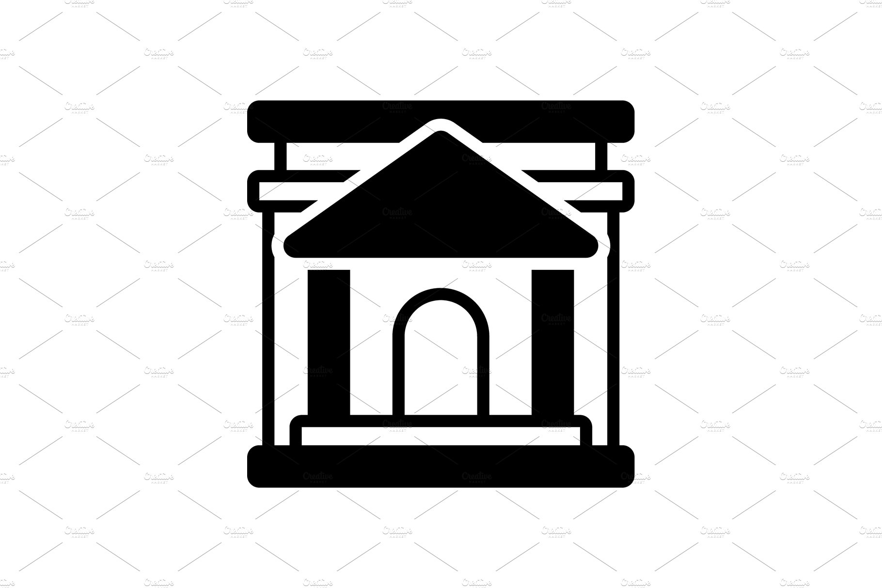 Bank building icon cover image.