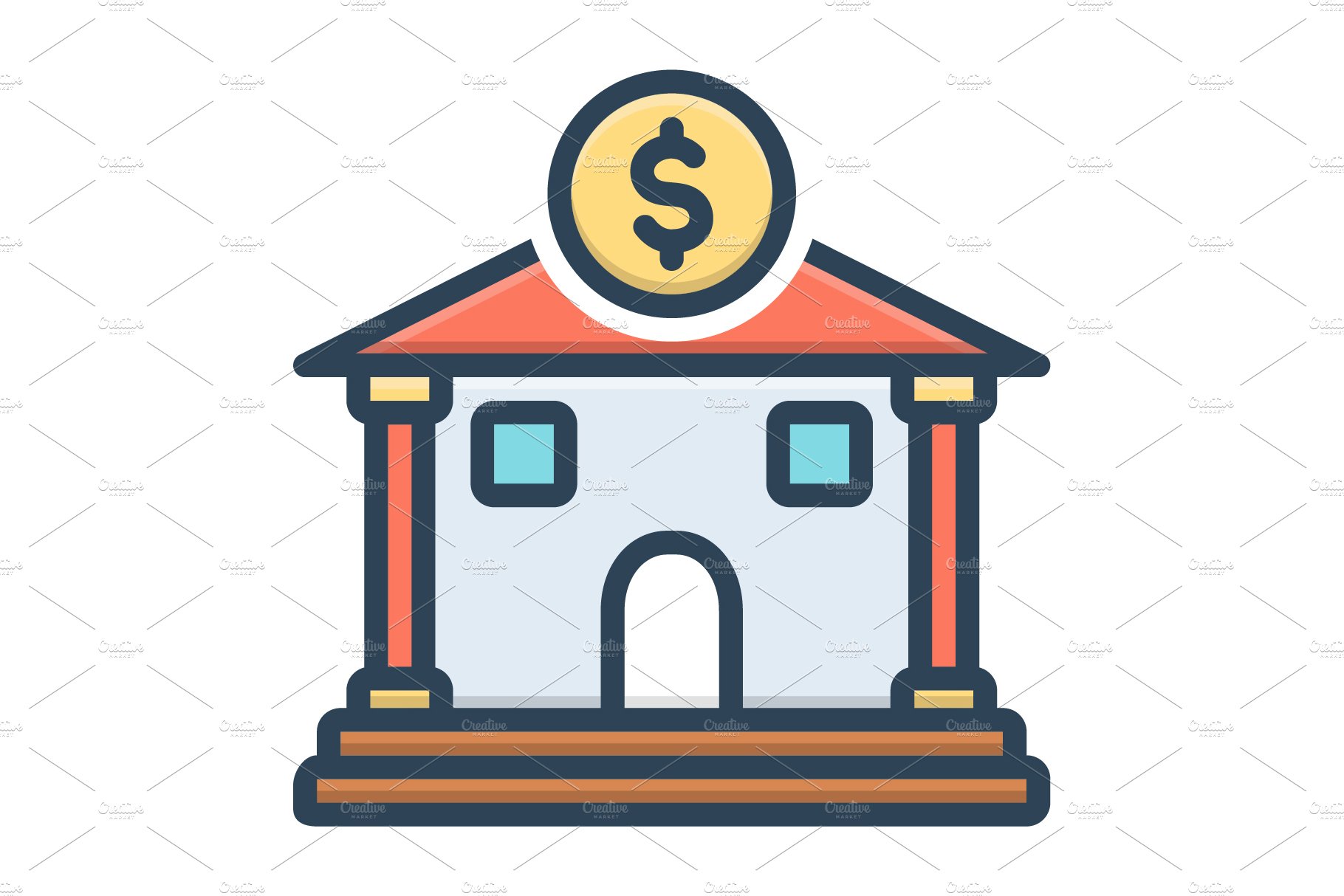 Bank money icon cover image.