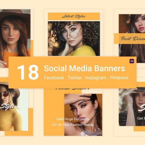 18 Social Media Banners -XD (Vol. 3) cover image.