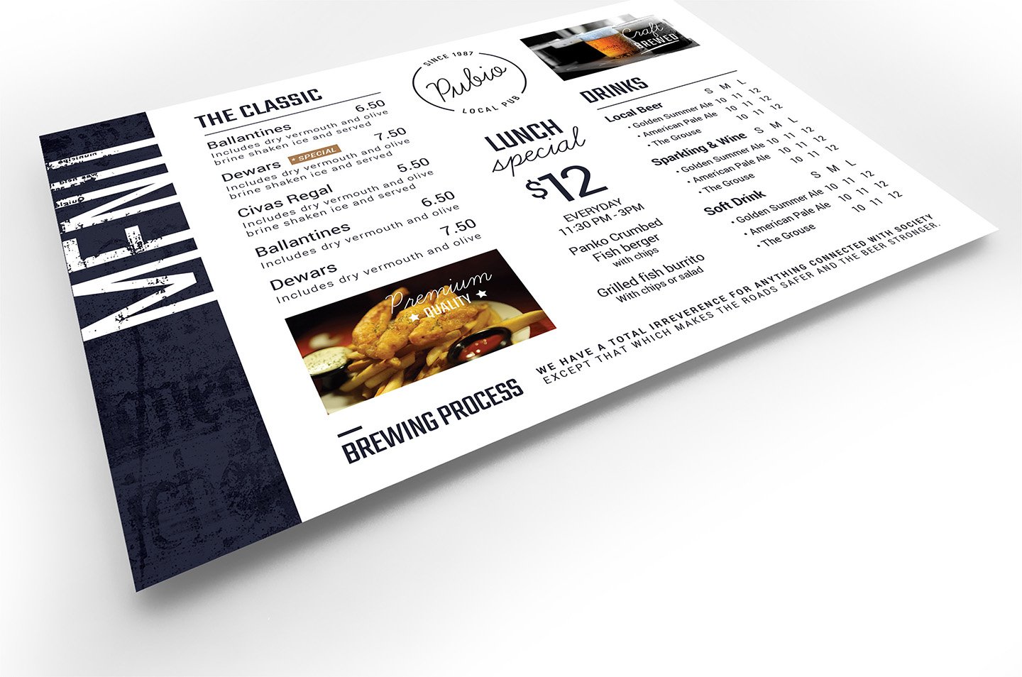 bar menu flyer template back 2 430